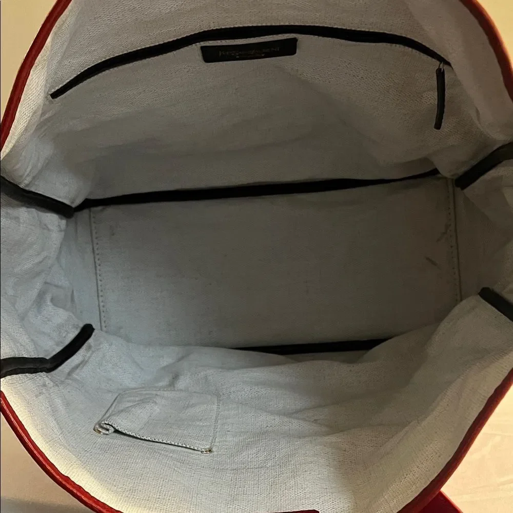 Yves Saint Laurent Rive Gauche Red and White Tote - Picture 12 of 12